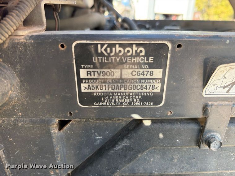 image for item FN5957 2011 Kubota RTV900 utility vehicle