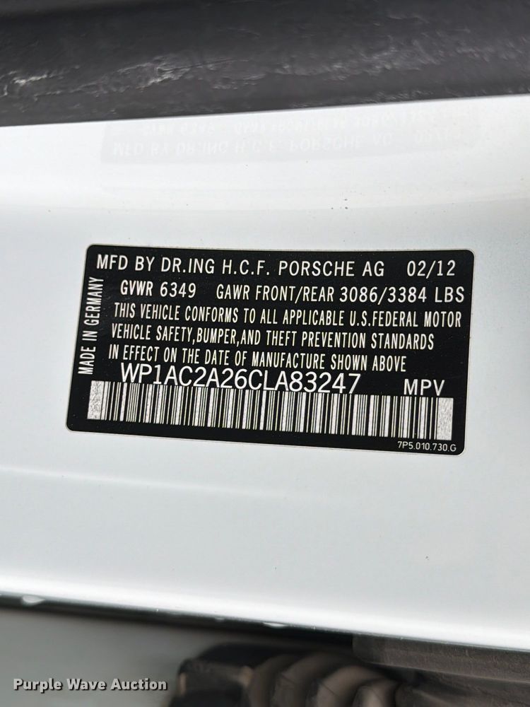image for item FP3222 2012 Porsche Cayenne SUV