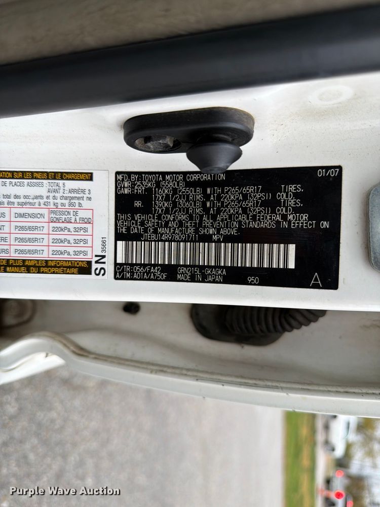 image for item FP3226 2007 Toyota 4Runner SUV