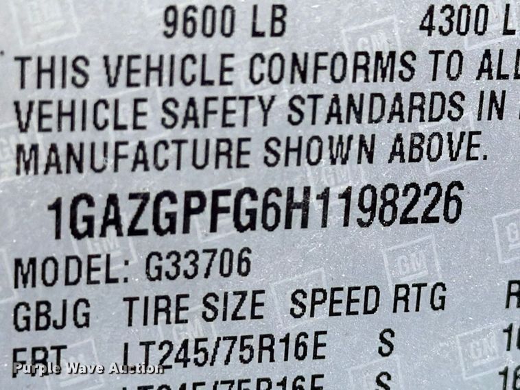 image for item YA5536 2017 Chevrolet Express van