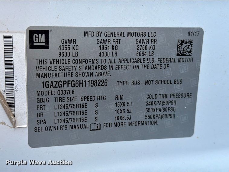 image for item YA5536 2017 Chevrolet Express van