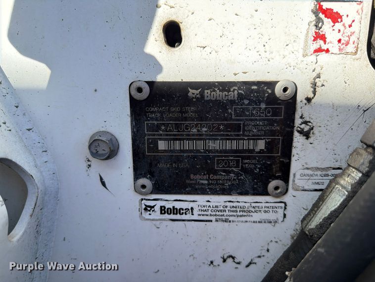 image for item DV7410 2018 Bobcat T650 tracked skid steer loader