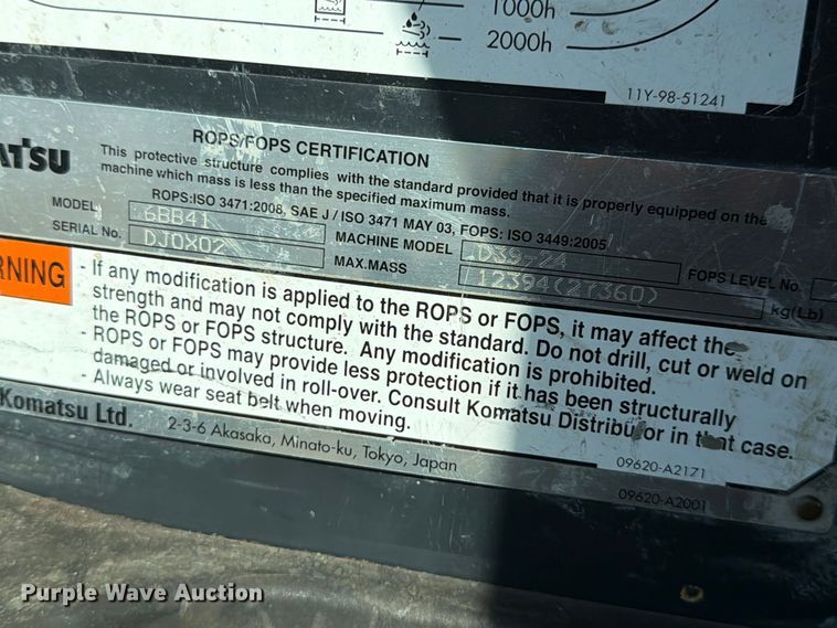 image for item DV7421 2021 Komatsu D39PX-24 dozer