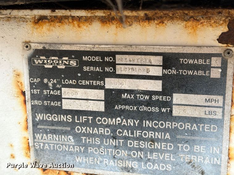 image for item EP3074 Wiggins WG54WTRT4 forklift