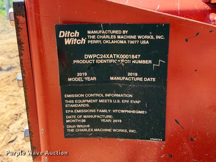 image for item ES8269 2019 Ditch Witch C24X trencher