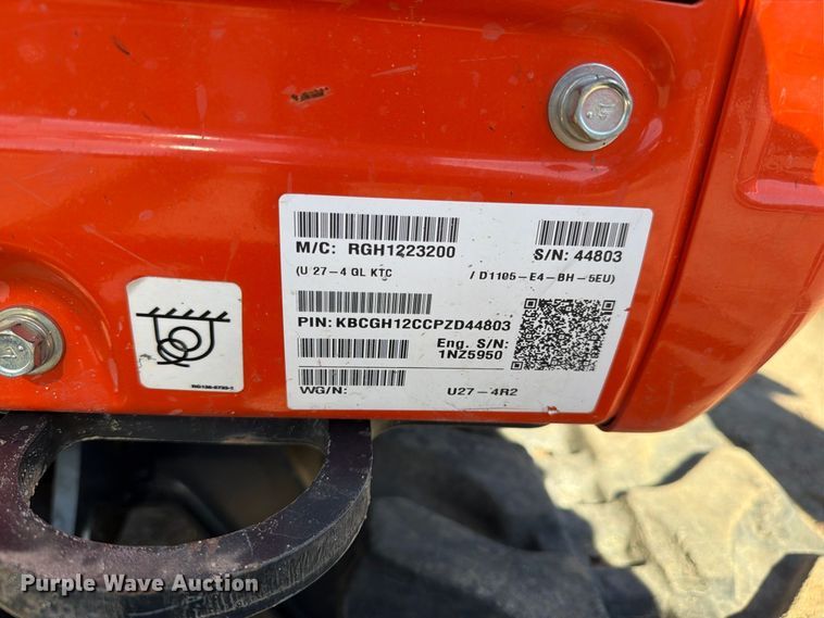 image for item EW1203 2013 Kubota U27-4 mini excavator