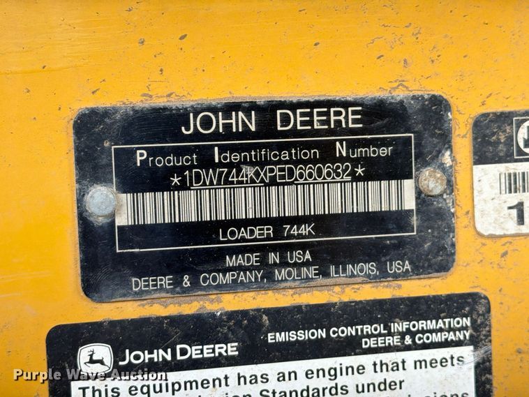 image for item EW2325 2014 John Deere 744K wheel loader