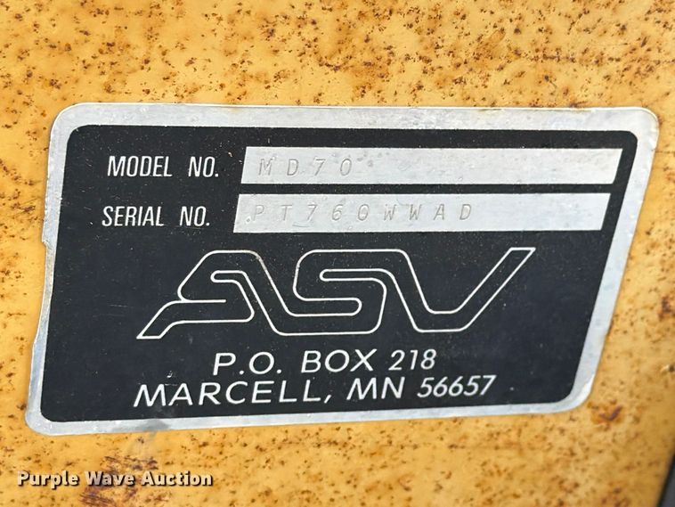image for item EX4673 1997 ASV MD70 tracked skid steer loader