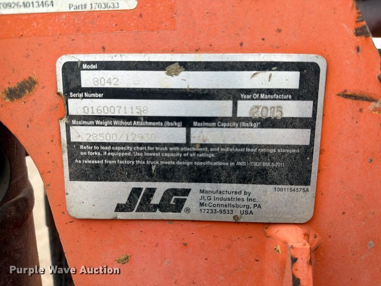 image for item FC0470 2015 Skytrak 8042T4F telehandler