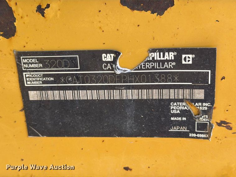 image for item FC0485 2007 Caterpillar 320D excavator