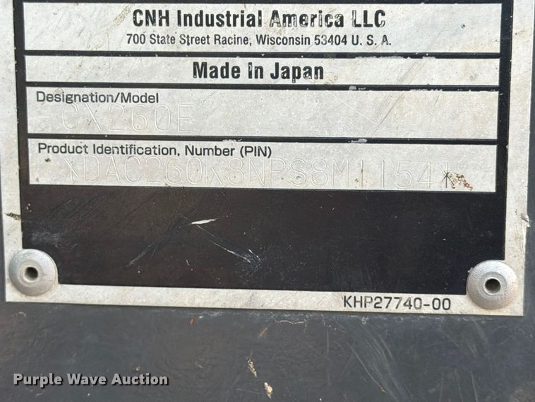 image for item FC0487 2023 Case CX260E Hydraulic excavator