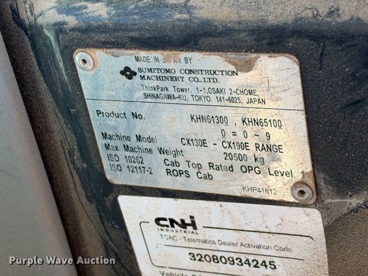 image for item FC0490 Case CX140E excavator
