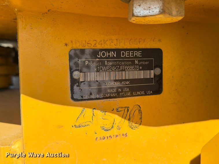 image for item FM6637 2015 John Deere 624K wheel loader