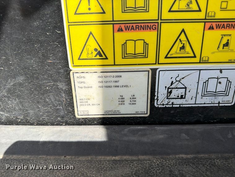 image for item FU6012 2023 Caterpillar 303.5CR mini excavator