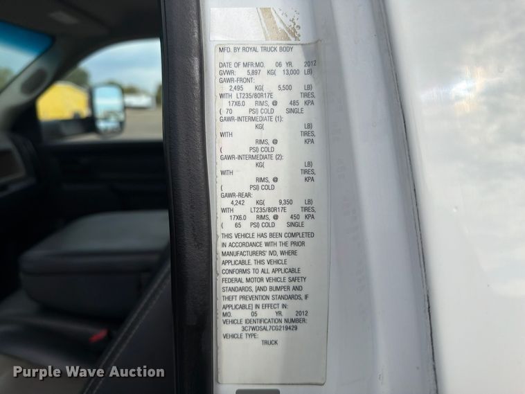 image for item FW3573 2012 Dodge Ram 3500 utility bed pickup truck