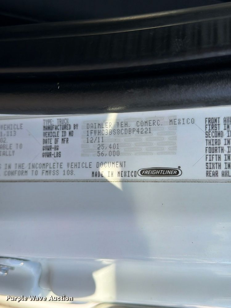 image for item FW3578 2012 Freightliner Business Class M2 Crew Cab crane truck