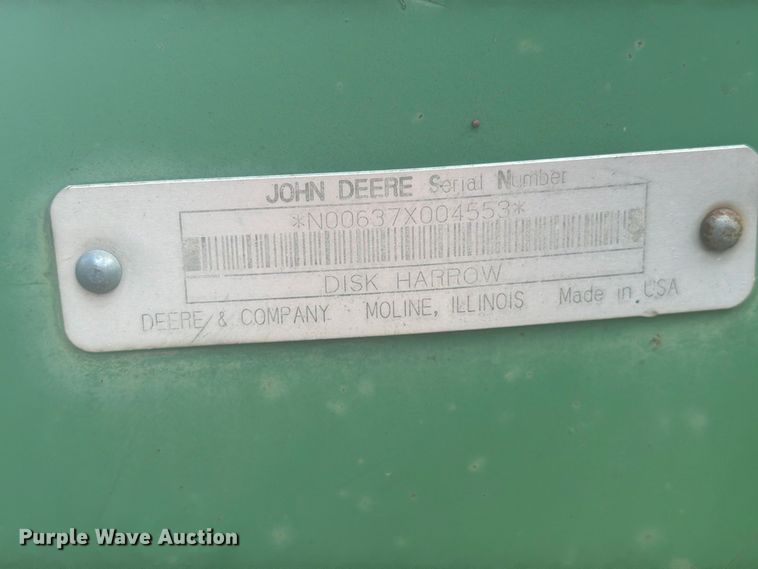 image for item EI7870 John Deere Rock Disk 637 tandem disk