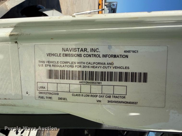 image for item YA5138 2016 International 8600 toter truck