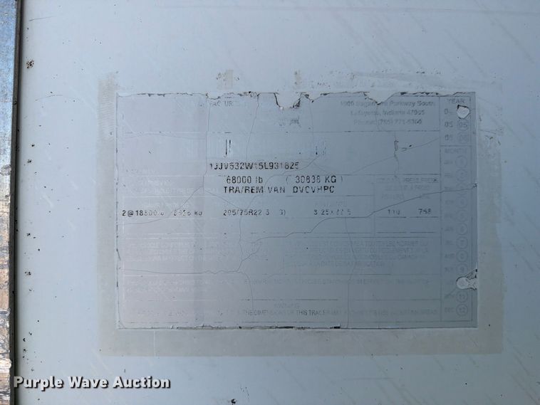 image for item YA5515 2005 Wabash DVSVHPC dry van trailer