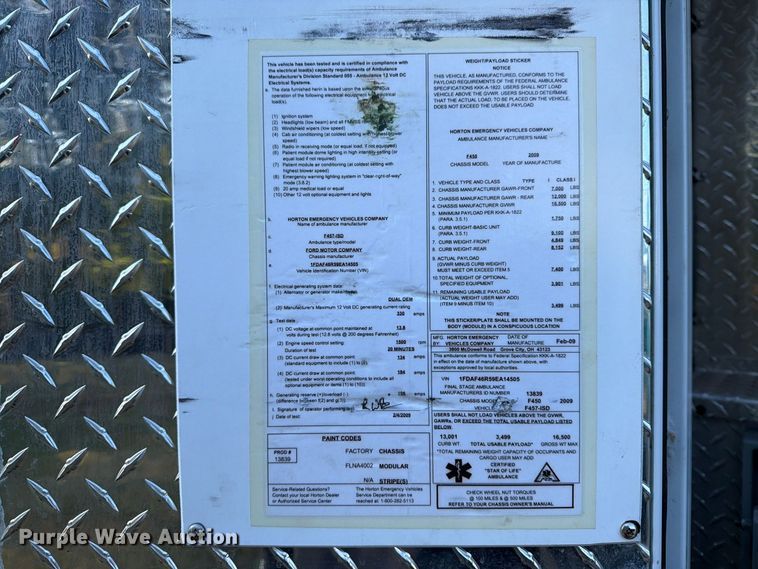 image for item DT2968 2009 Ford F450 ambulance