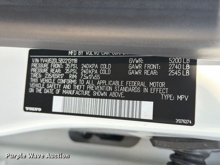 image for item EU0902 2011 Volvo XC60 SUV