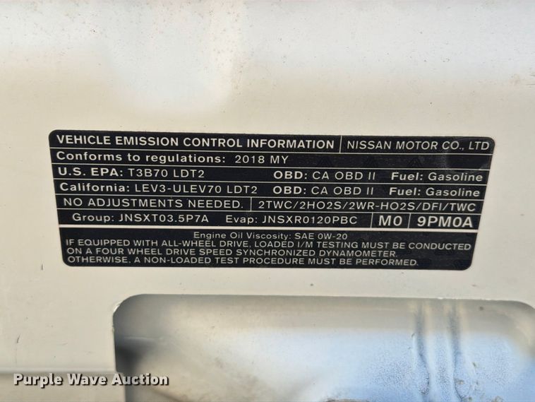 image for item EU0907 2018 Nissan Pathfinder SUV