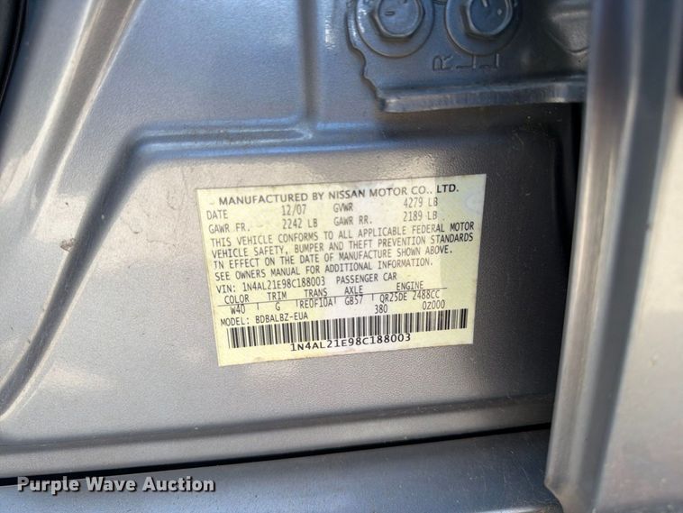 image for item EU0910 2008 Nissan Altima 