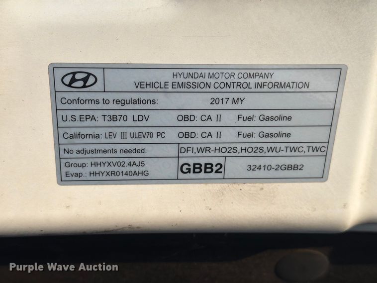 image for item EU0931 2017 Hyundai Sonata 
