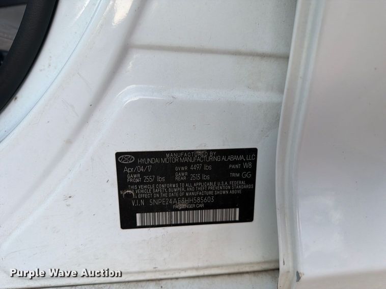 image for item EU0931 2017 Hyundai Sonata 