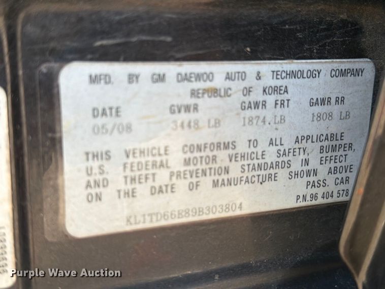 image for item EU0934 2009 Chevrolet Aveo5 