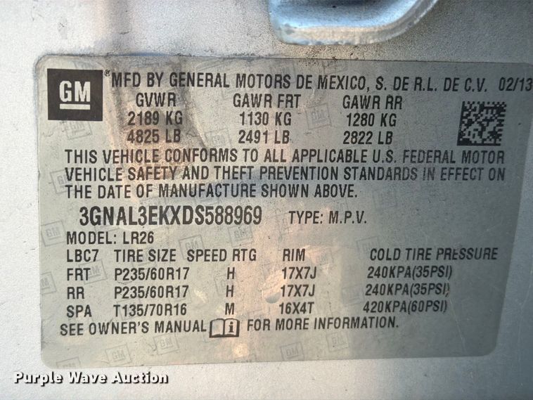 image for item EU0944 2013 Chevrolet Captiva Sport SUV