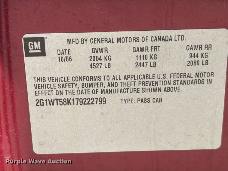 image for item EU0949 2007 Chevrolet Impala 