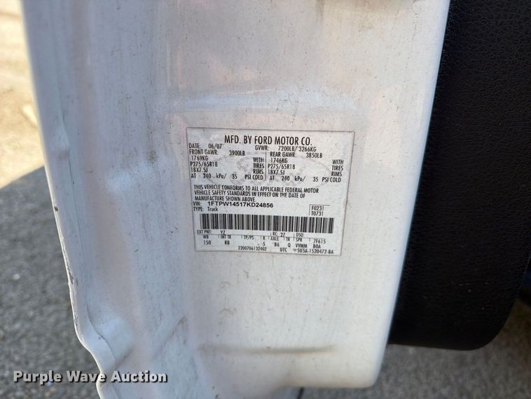 image for item EU0950 2007 Ford F150 Crew Cab pickup truck