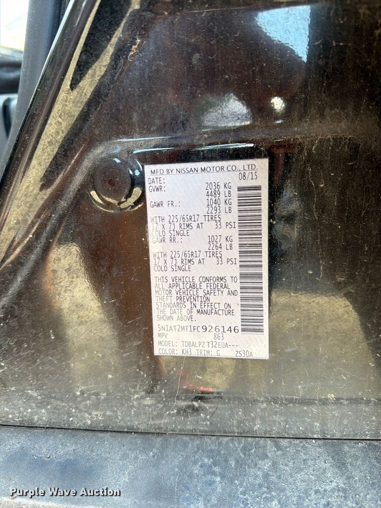 image for item EU0952 2015 Nissan Rogue SUV