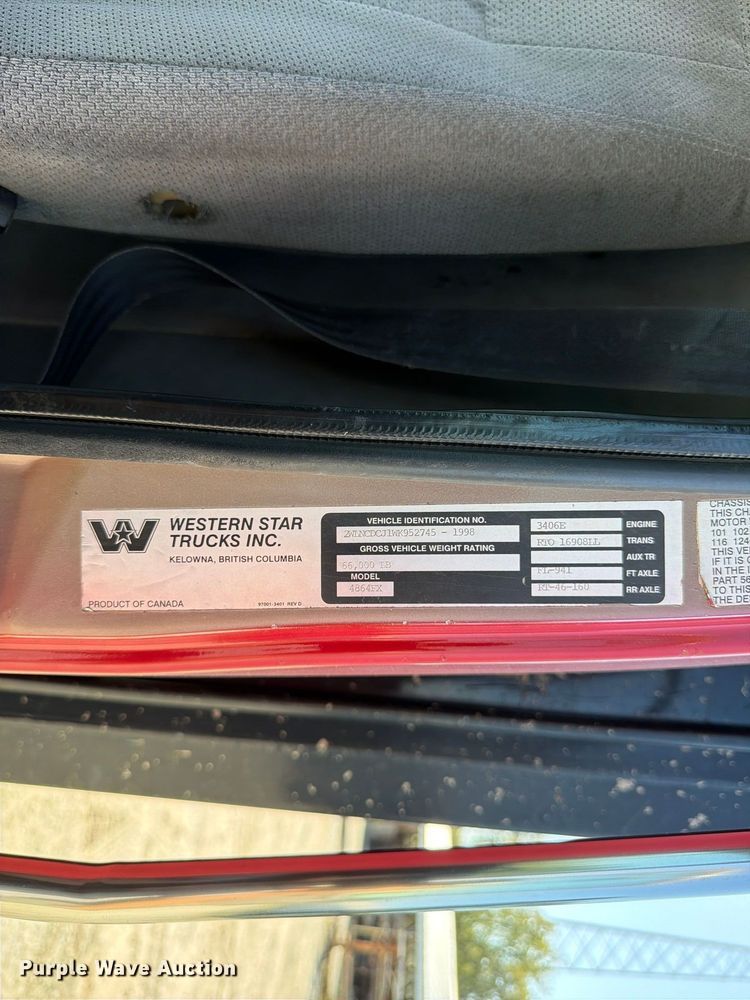 image for item FK4204 1998 Western Star 4864FX dump truck
