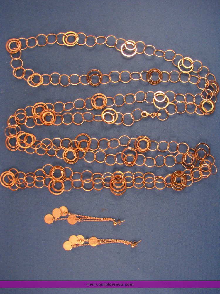 image for item 3124 14K rose gold necklace and earrings