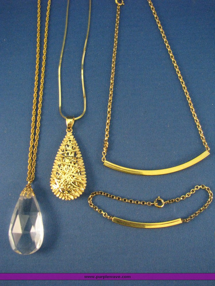 image for item 3221 (3) .925 gold tone silver necklaces
