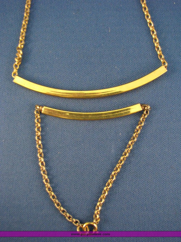 image for item 3221 (3) .925 gold tone silver necklaces