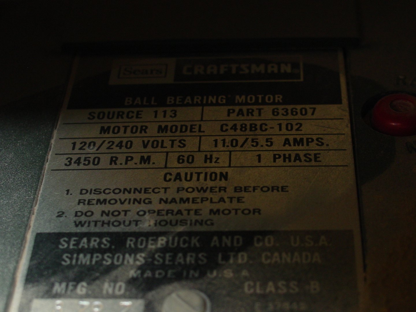 image for item 5005 Sears 10" radial arm saw