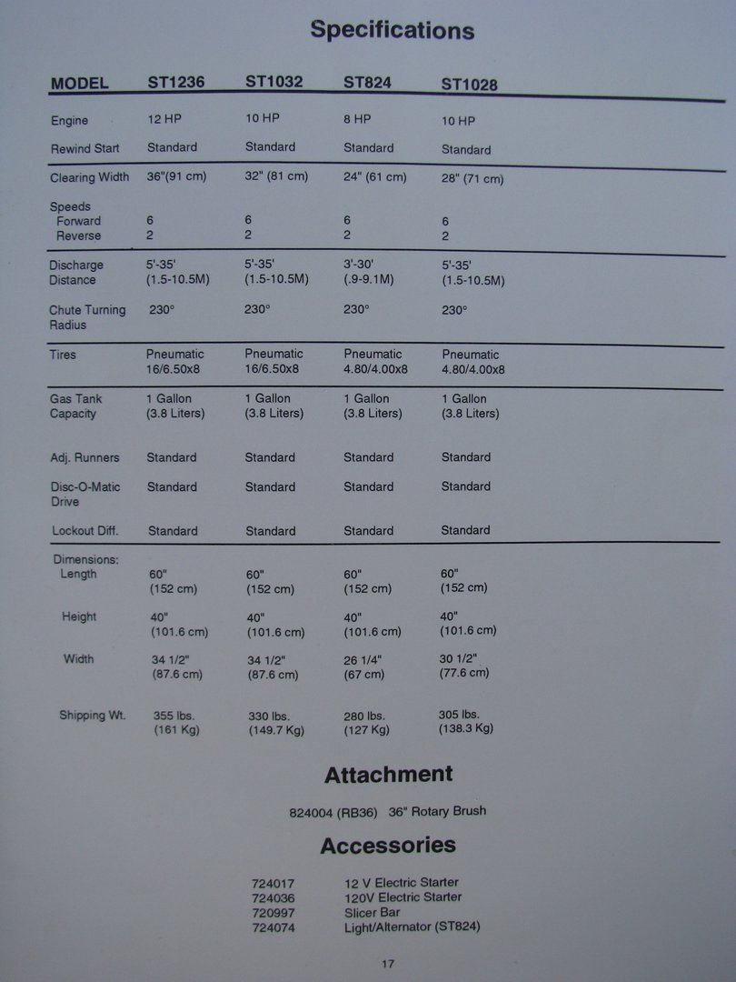 image for item 5051 Ariens ST1236 36" snow thrower