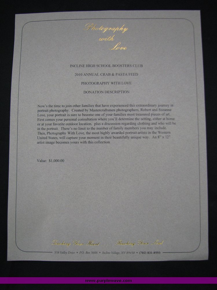 image for item 2013 Photography package