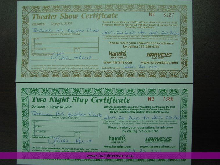 image for item 2026 2 Weekday Room Nights at Harrah's or Harveys at Lake Tahoe