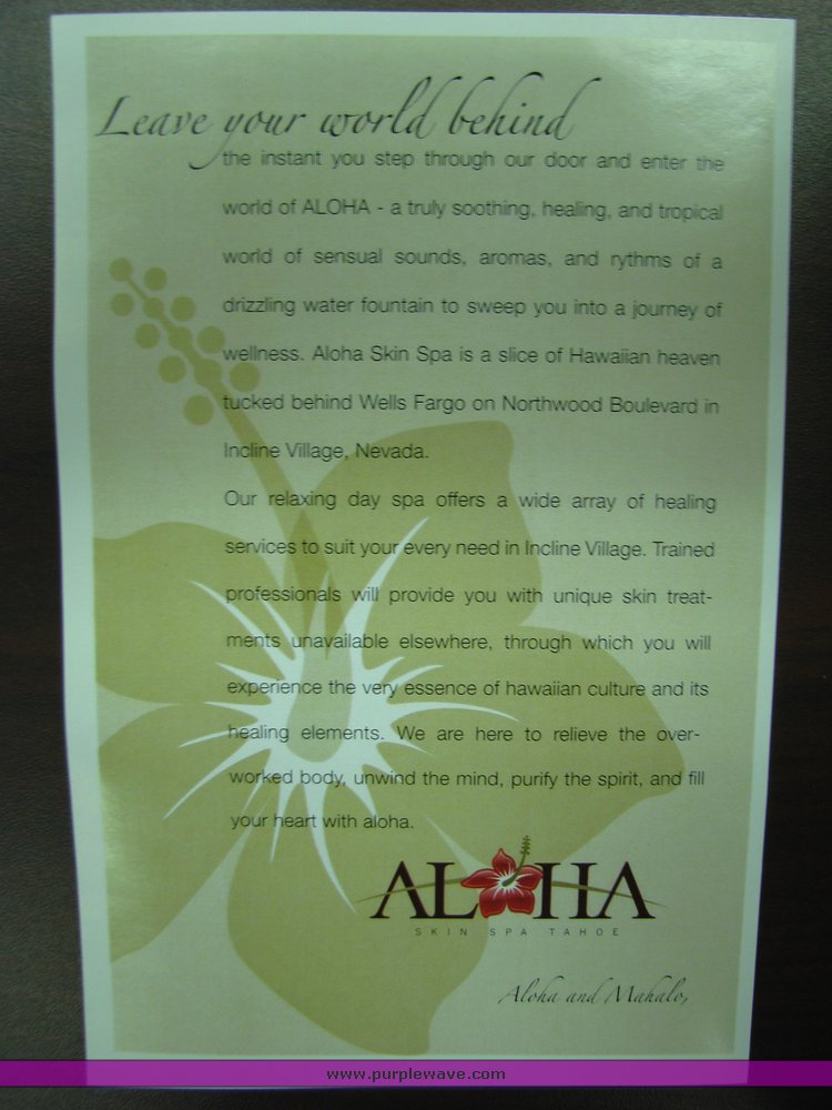 image for item 2030 Plumeria Gift Certificate for Aloha Skin Spa