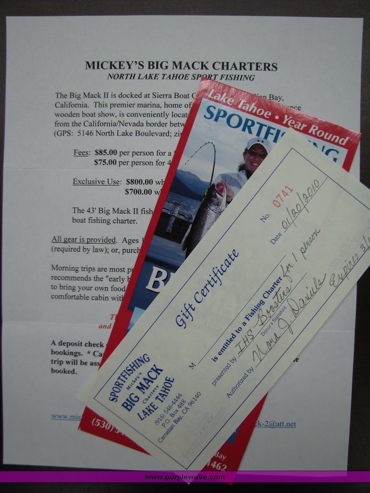 image for item 2049 Sport fishing charter on Lake Tahoe