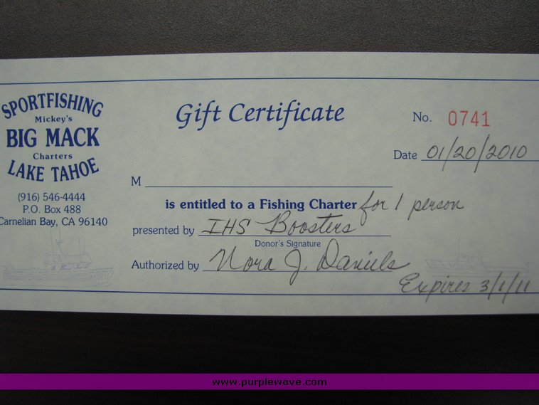 image for item 2049 Sport fishing charter on Lake Tahoe