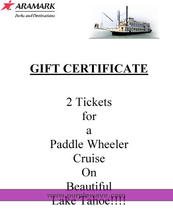 image for item 2005 2 tickets on paddle wheel cruiser