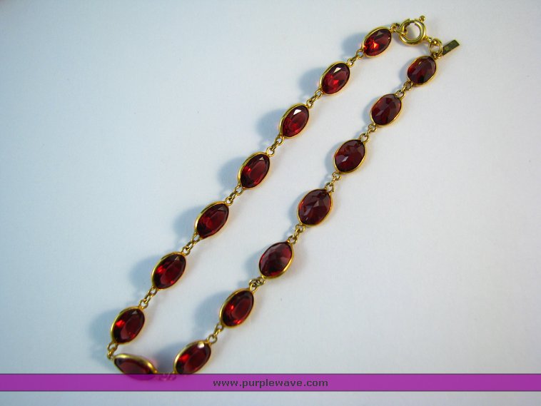 image for item 2212 Garnet ring, bracelet and earrings