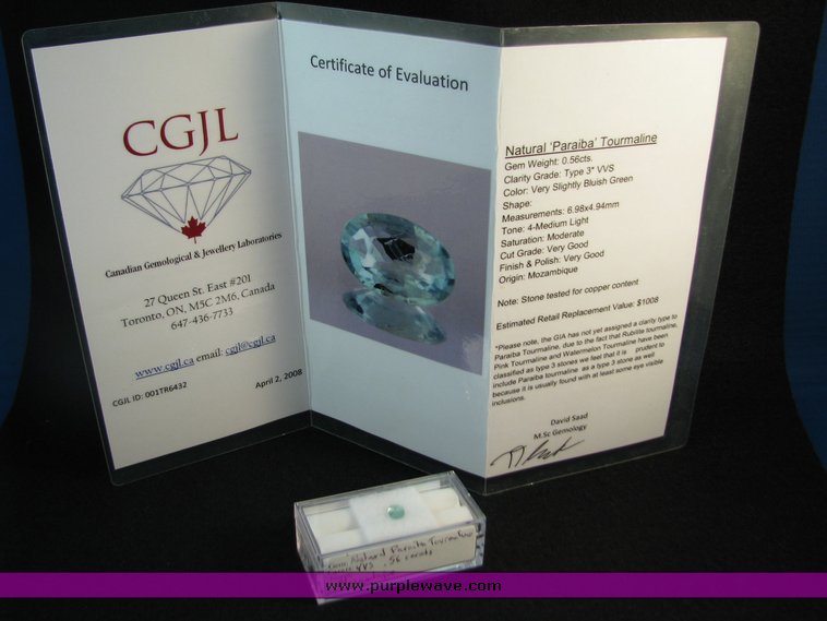 image for item 7000 Natural Paraiba Tourmaline