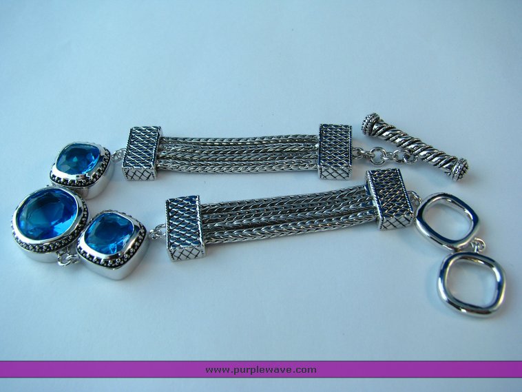 image for item 7035 London blue topaz bracelet and ring