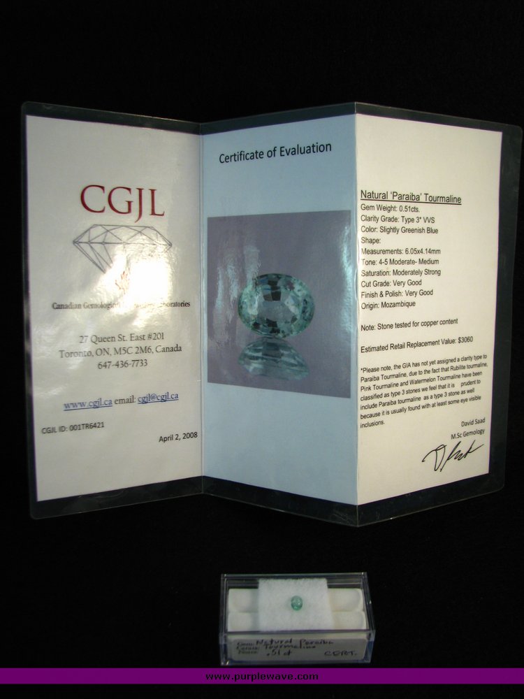 image for item 7061 Natural paraiba tourmaline